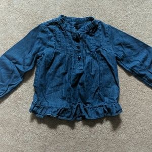 Girls Gap Jean ruffle shirt
